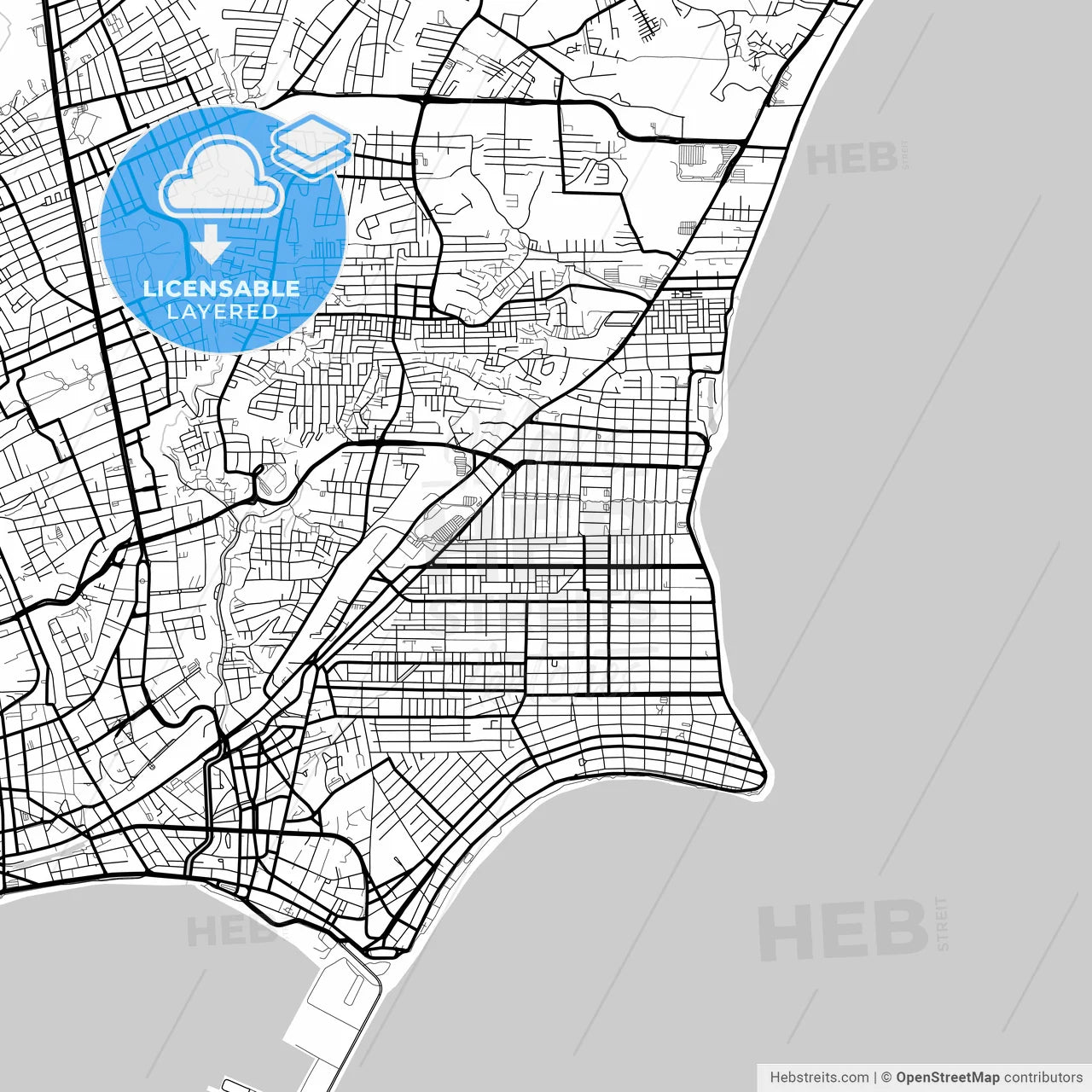 Layered PDF map of Maceio, Brazil