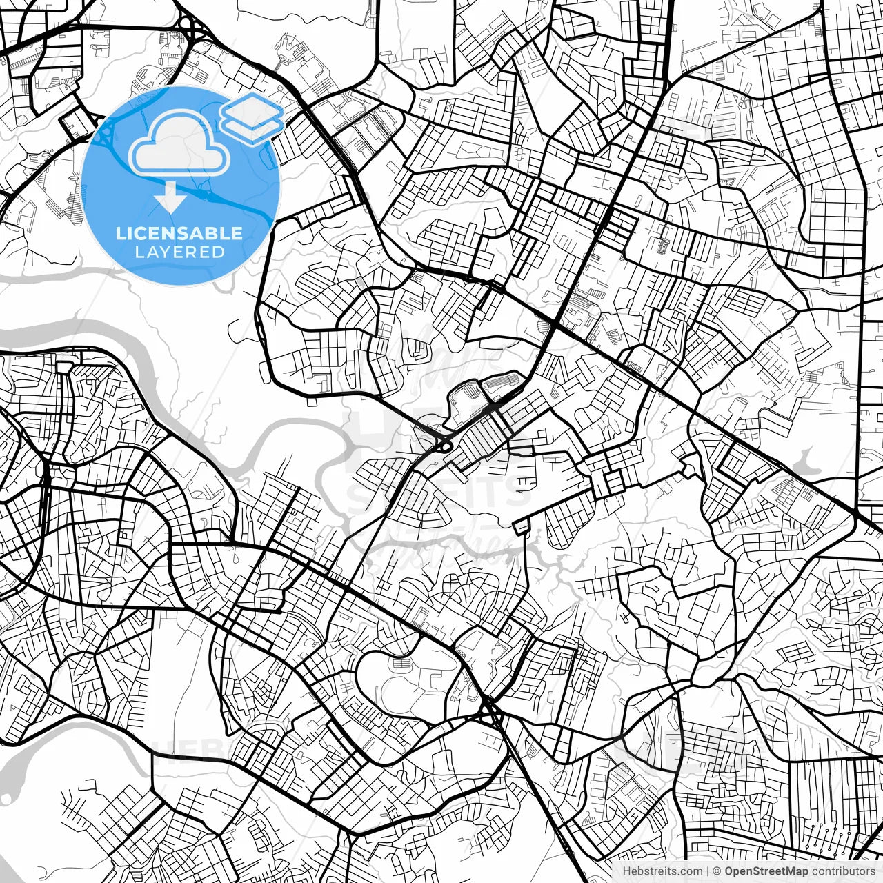 Layered PDF map of Sao Luis, Brazil
