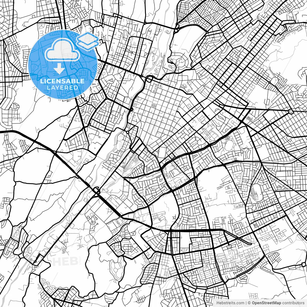 Layered PDF map of Arequipa, Peru