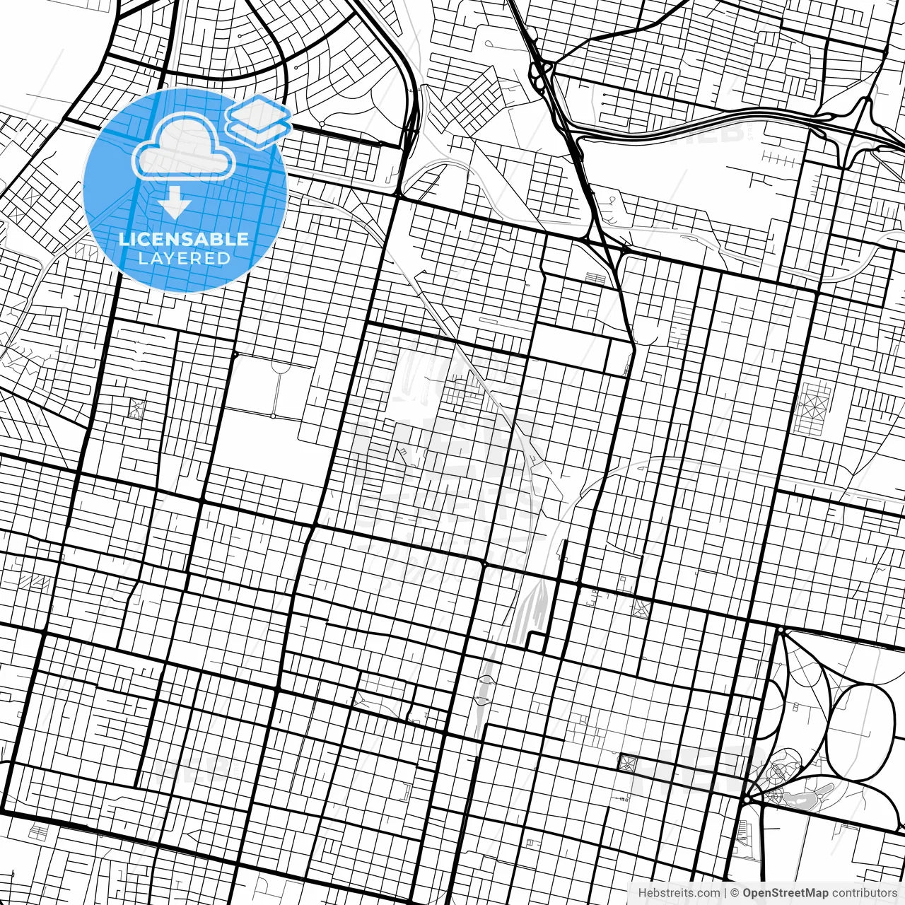 Layered PDF map of San Miguel de Tucuman, Argentina