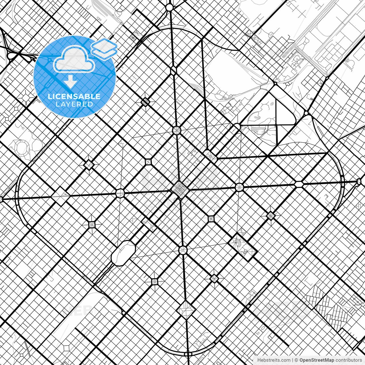 Layered PDF map of La Plata, Argentina