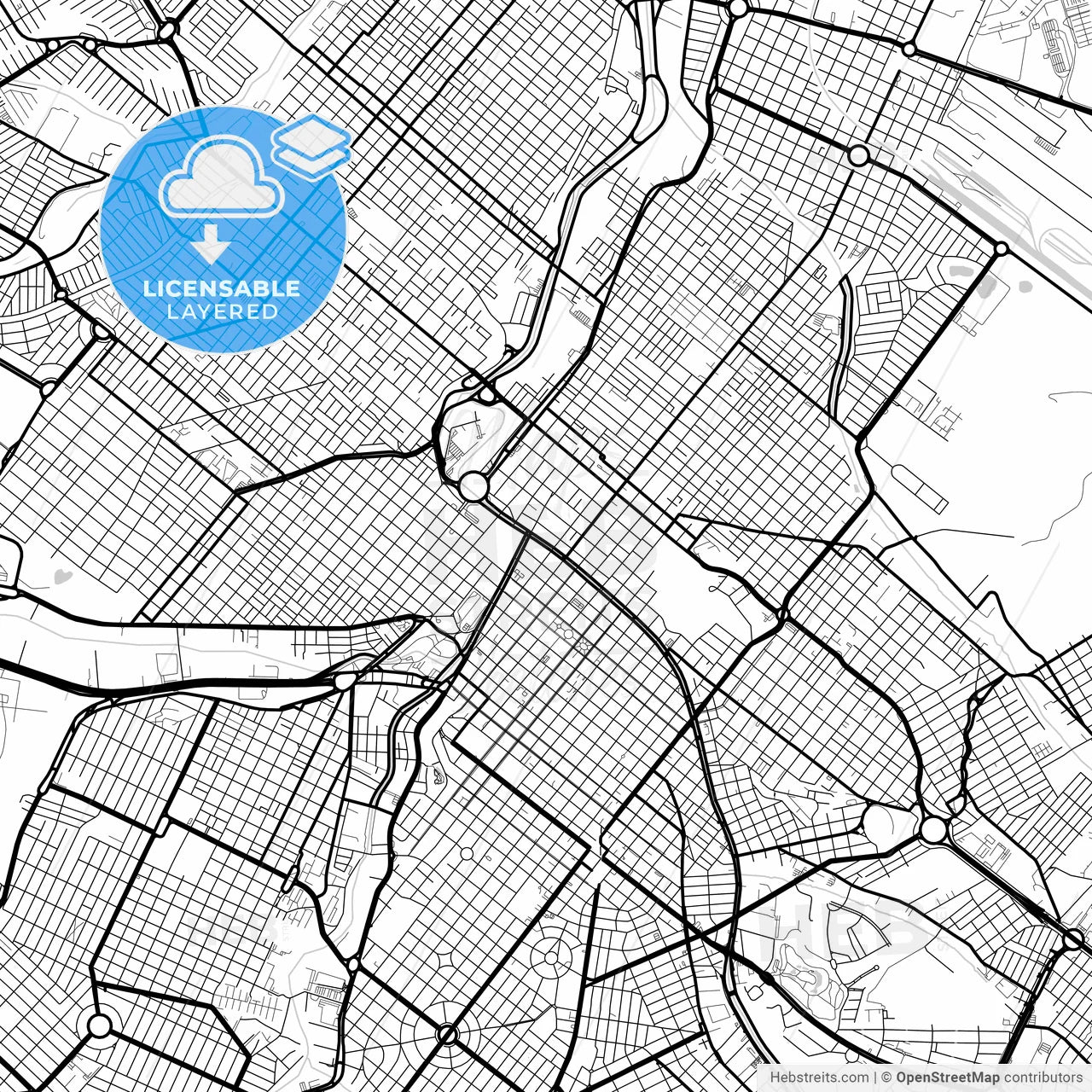 Layered PDF map of Ribeirao Preto, Brazil