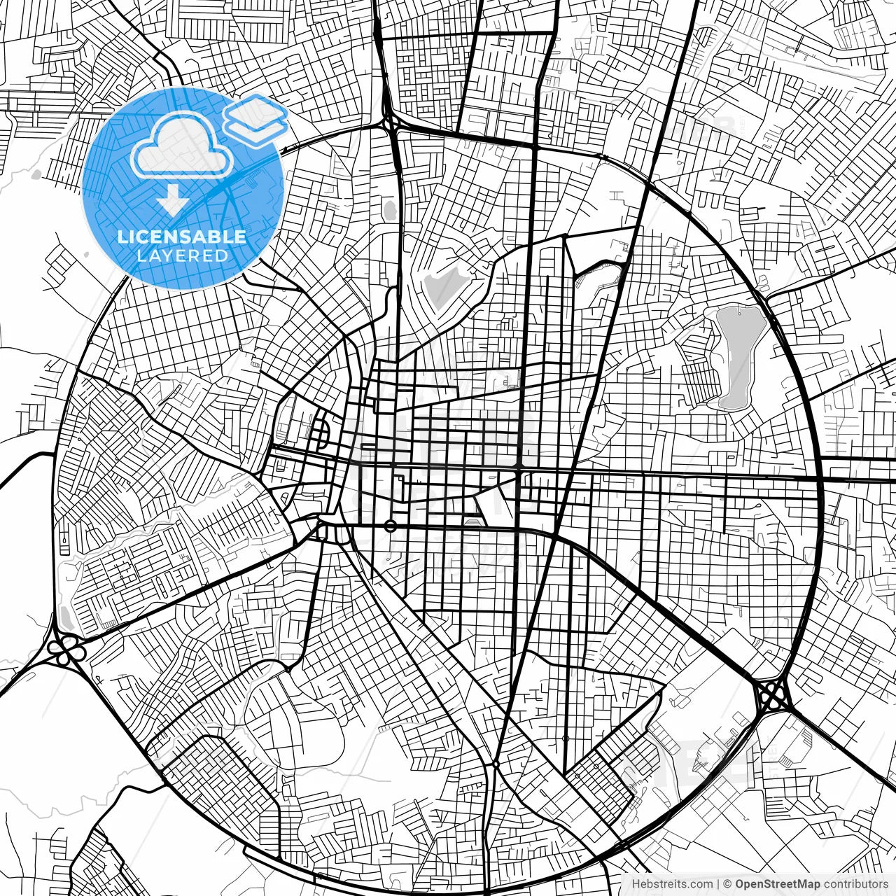 Layered PDF map of Feira de Santana, Brazil