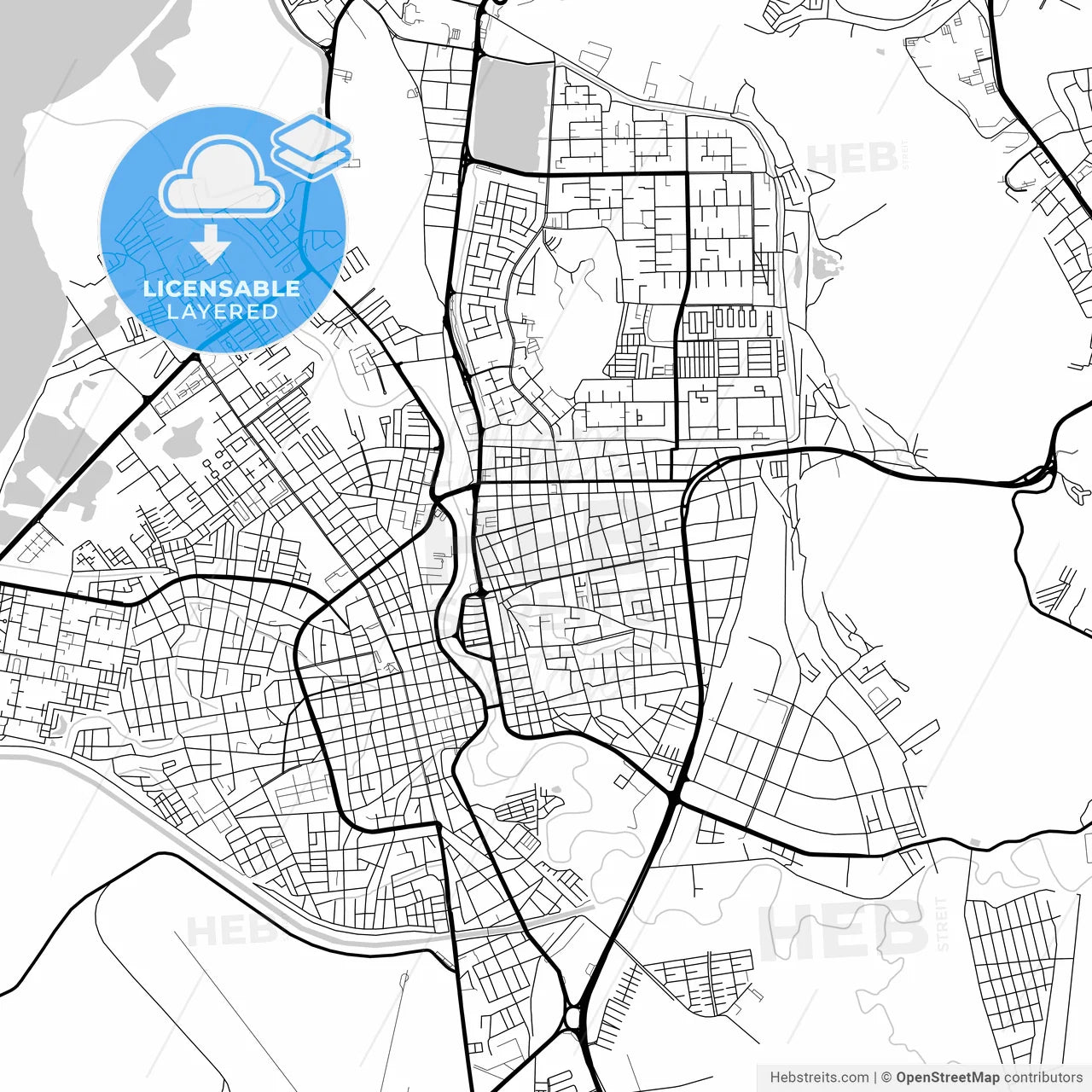 Layered PDF map of Barcelona, Venezuela