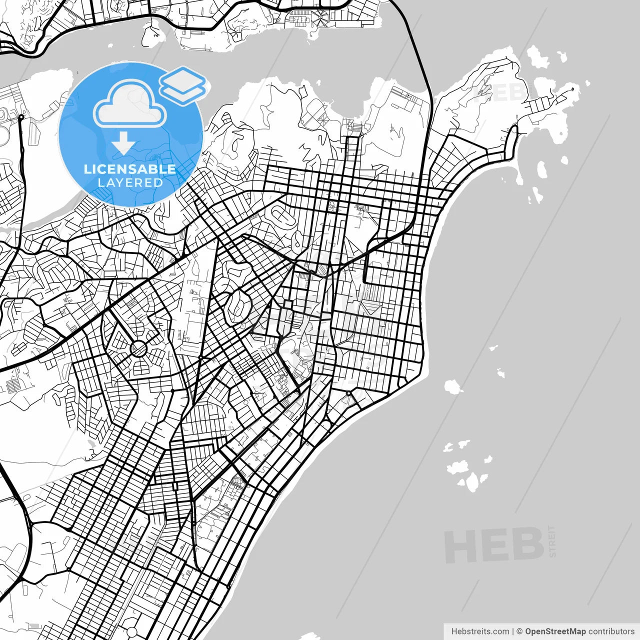 Layered PDF map of Vila Velha, Brazil