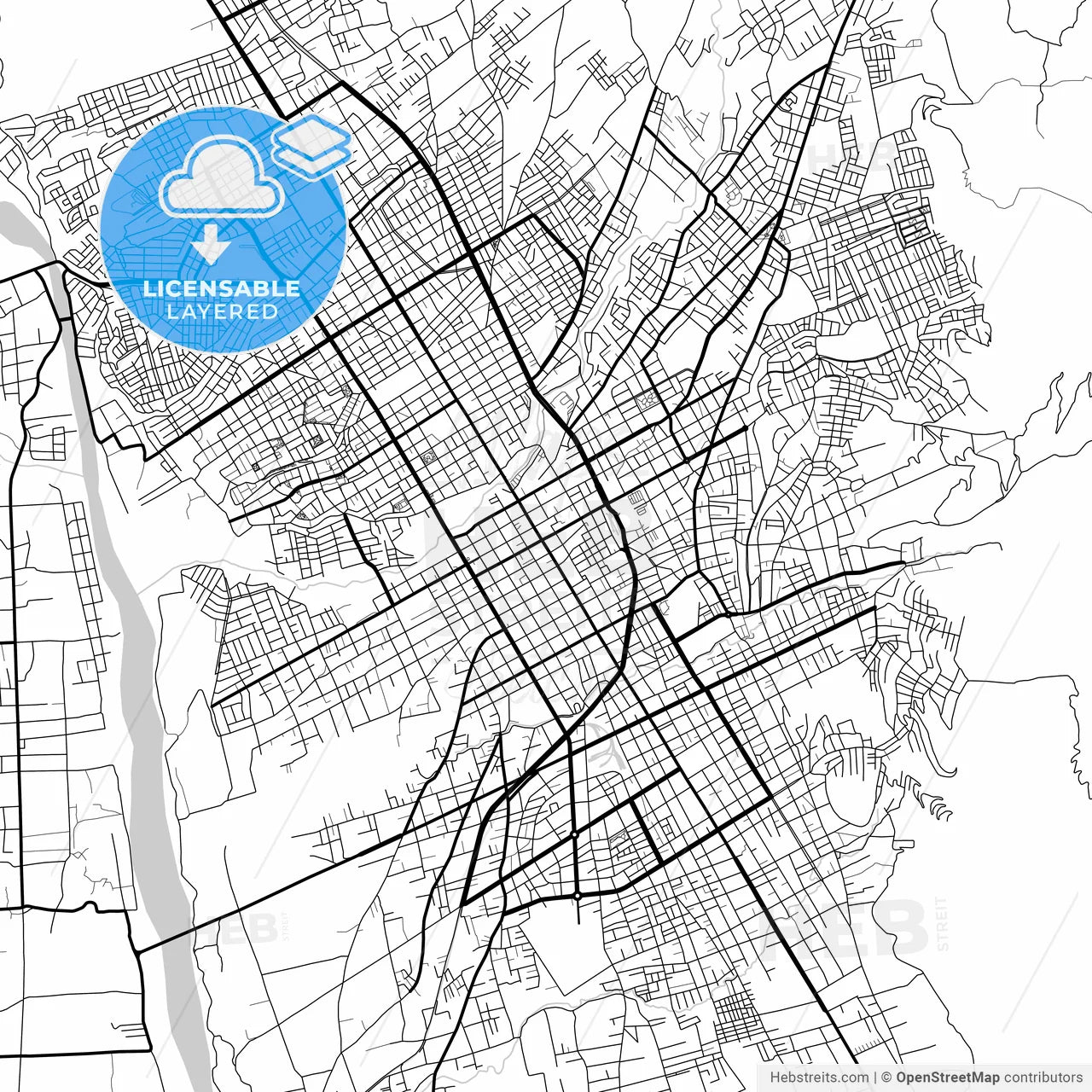 Layered PDF map of Huancayo, Peru