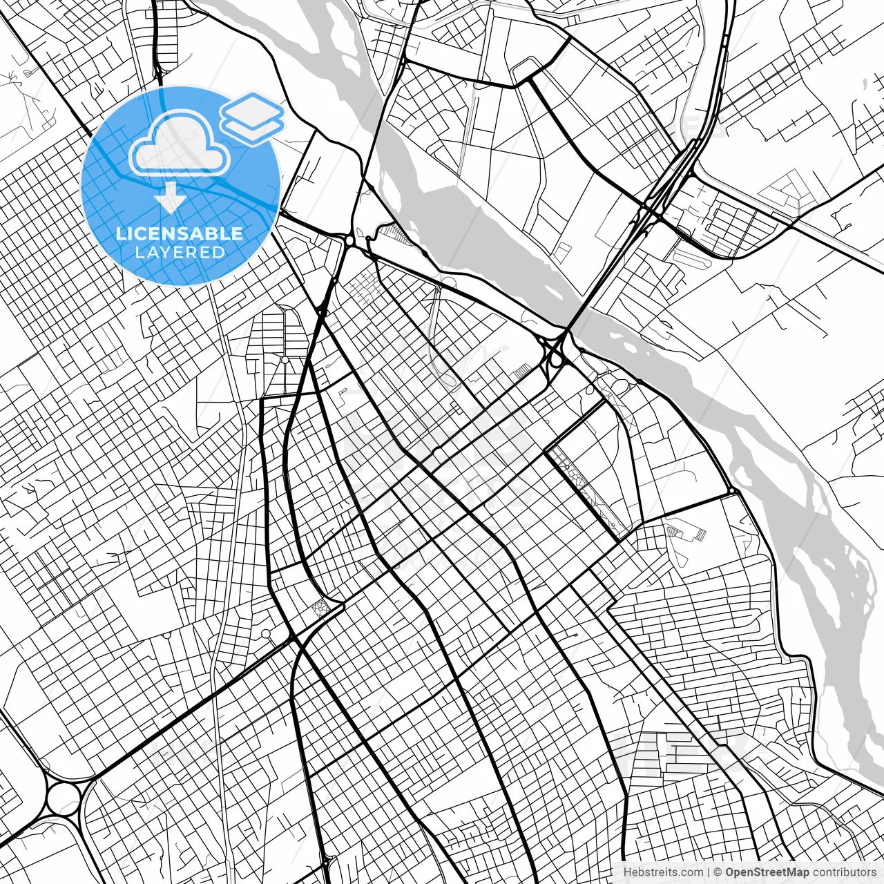 Layered PDF map of Santiago del Estero, Argentina
