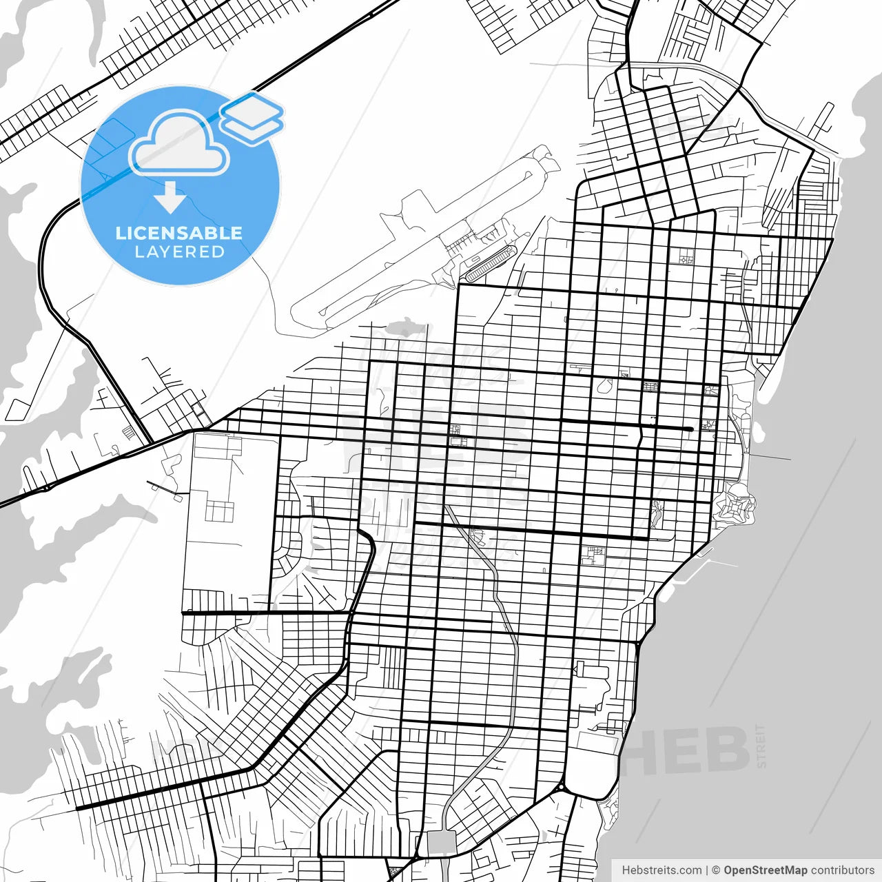 Layered PDF map of Macapa, Brazil