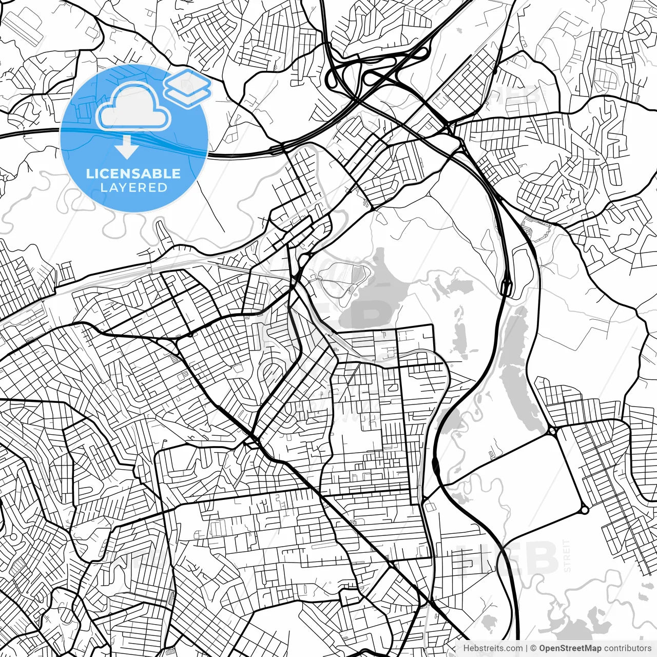 Layered PDF map of Itaquaquecetuba, Brazil