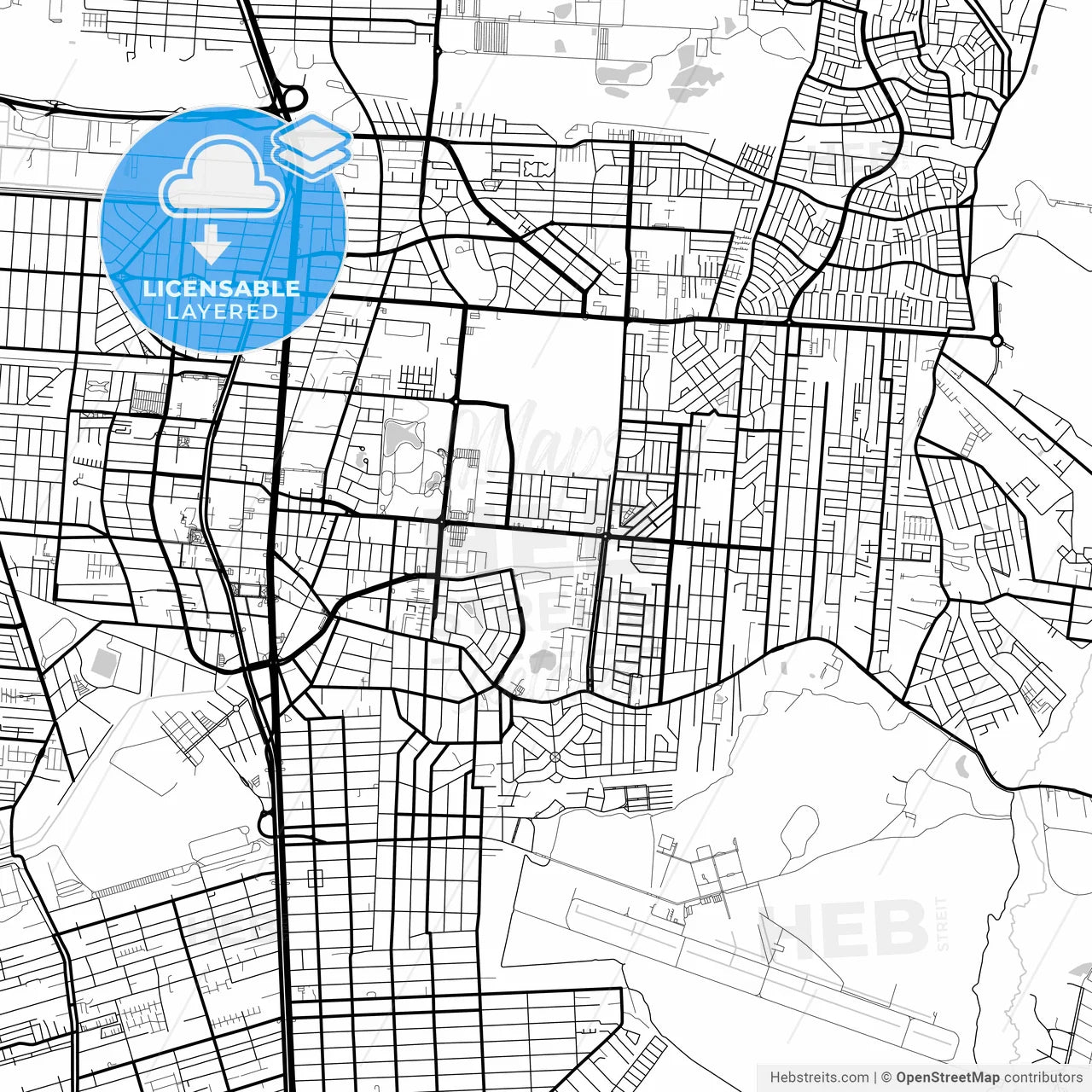 Layered PDF map of Canoas, Brazil