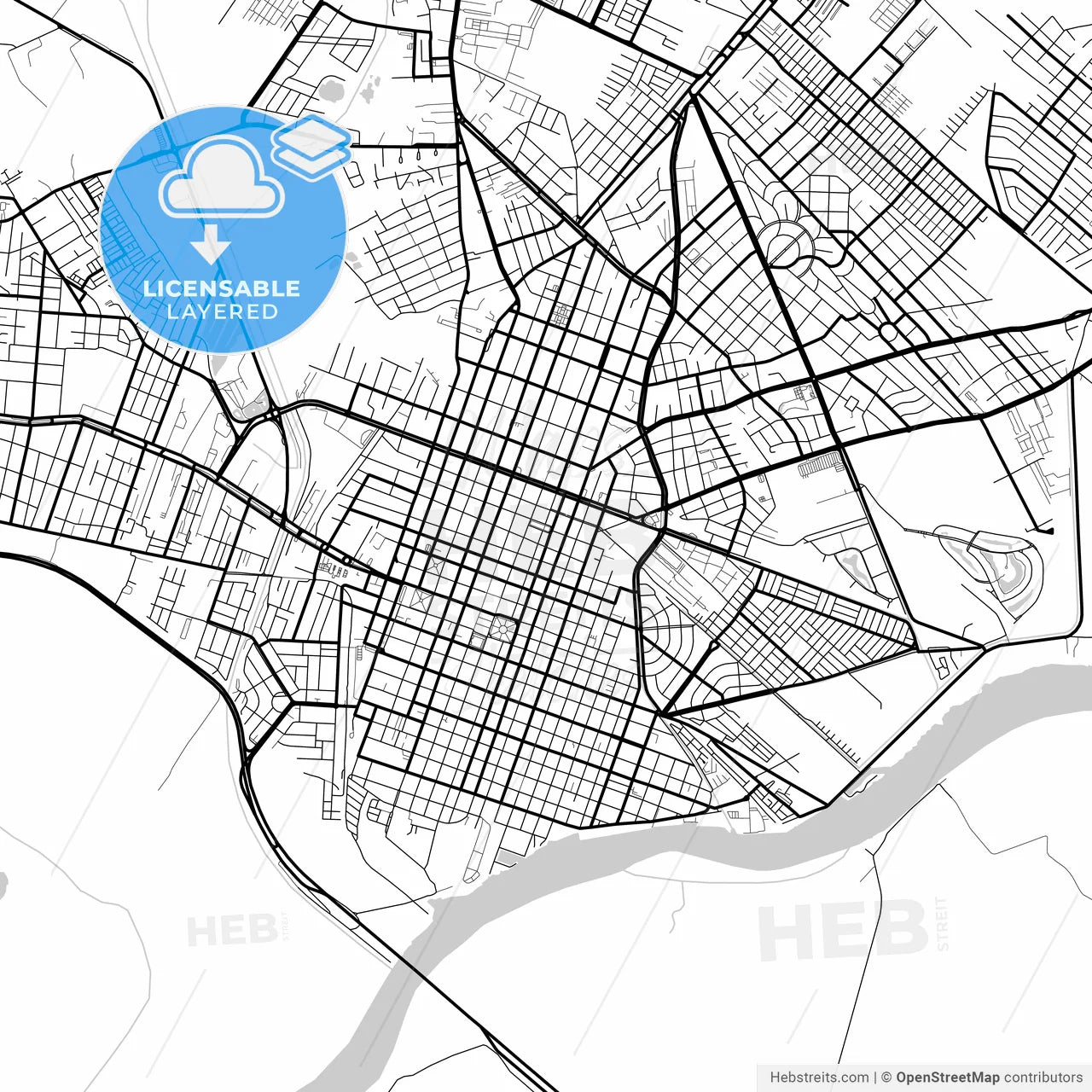 Layered PDF map of Pelotas, Brazil