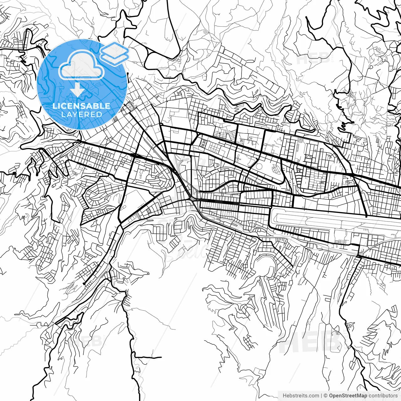 Layered PDF map of Cusco, Peru