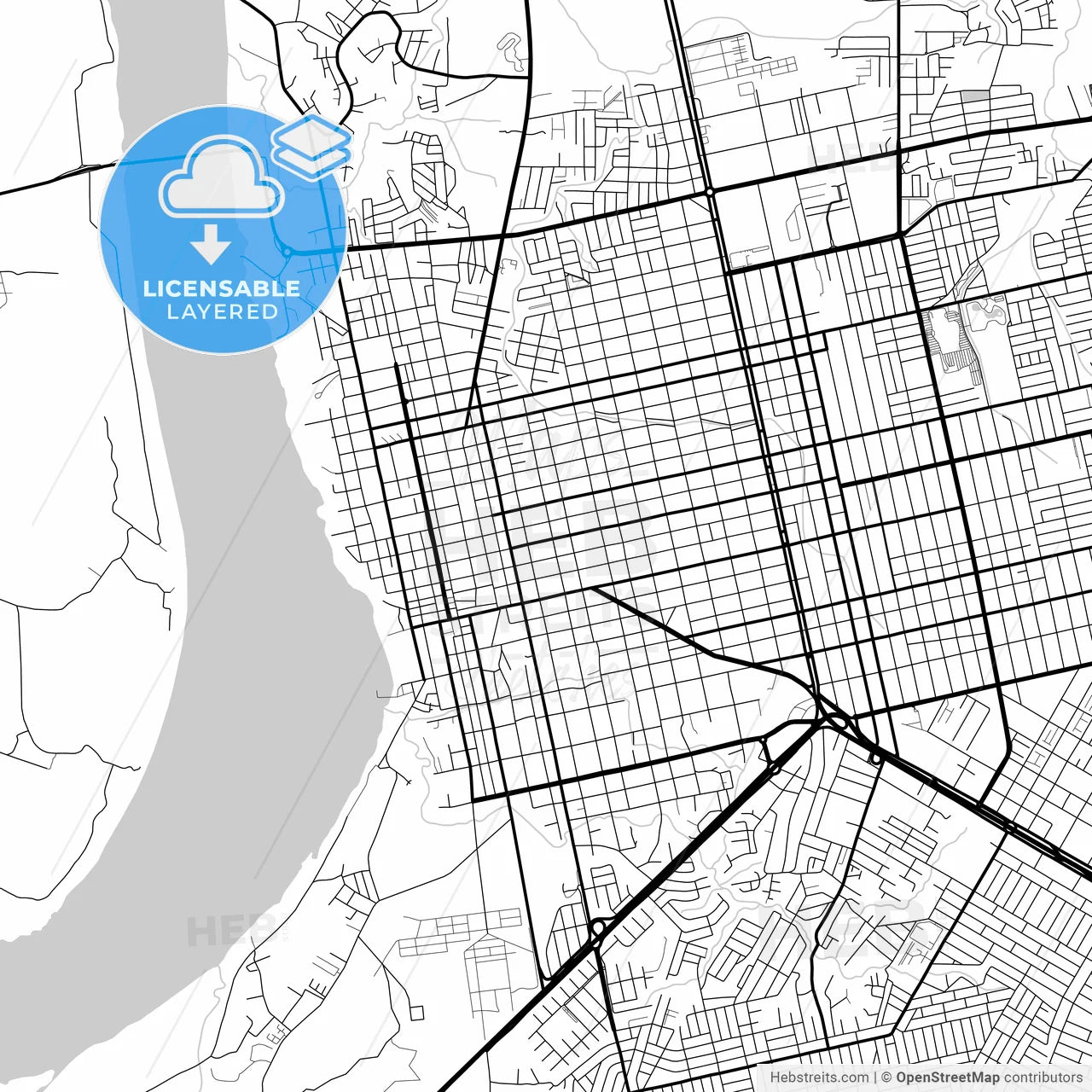 Layered PDF map of Porto Velho, Brazil
