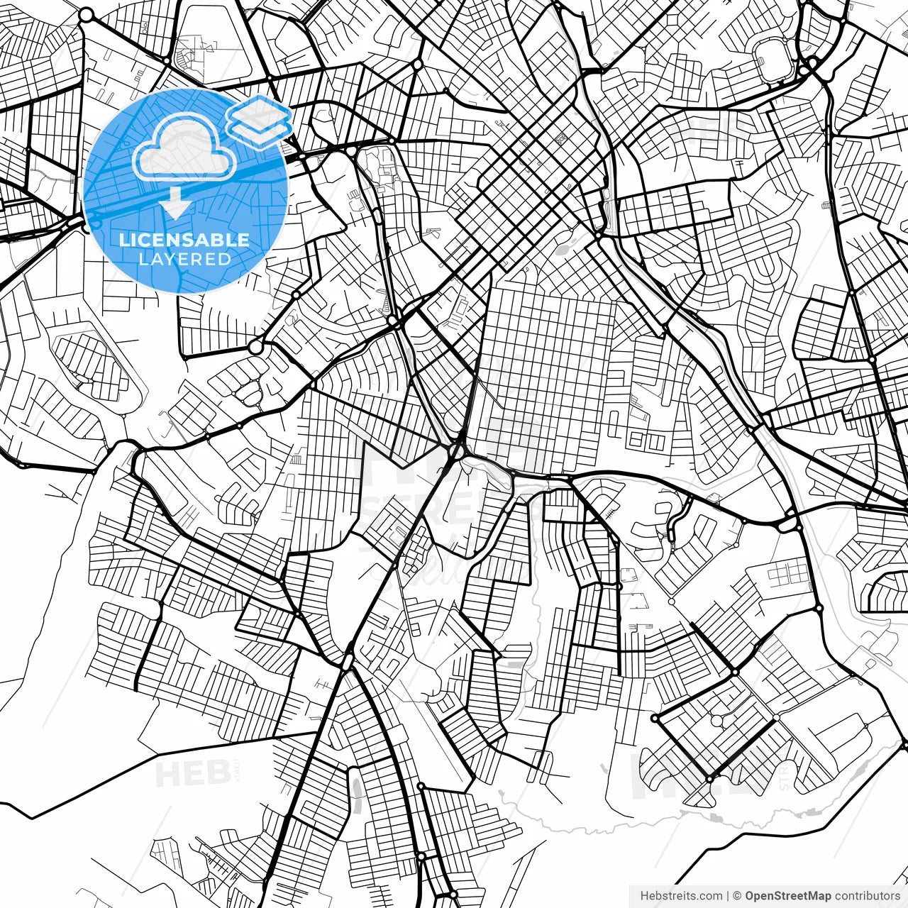 Layered PDF map of Limeira, Brazil