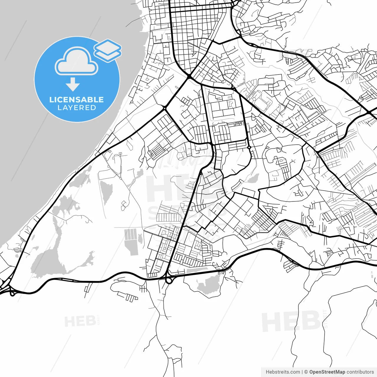 Layered PDF map of Cumana, Venezuela