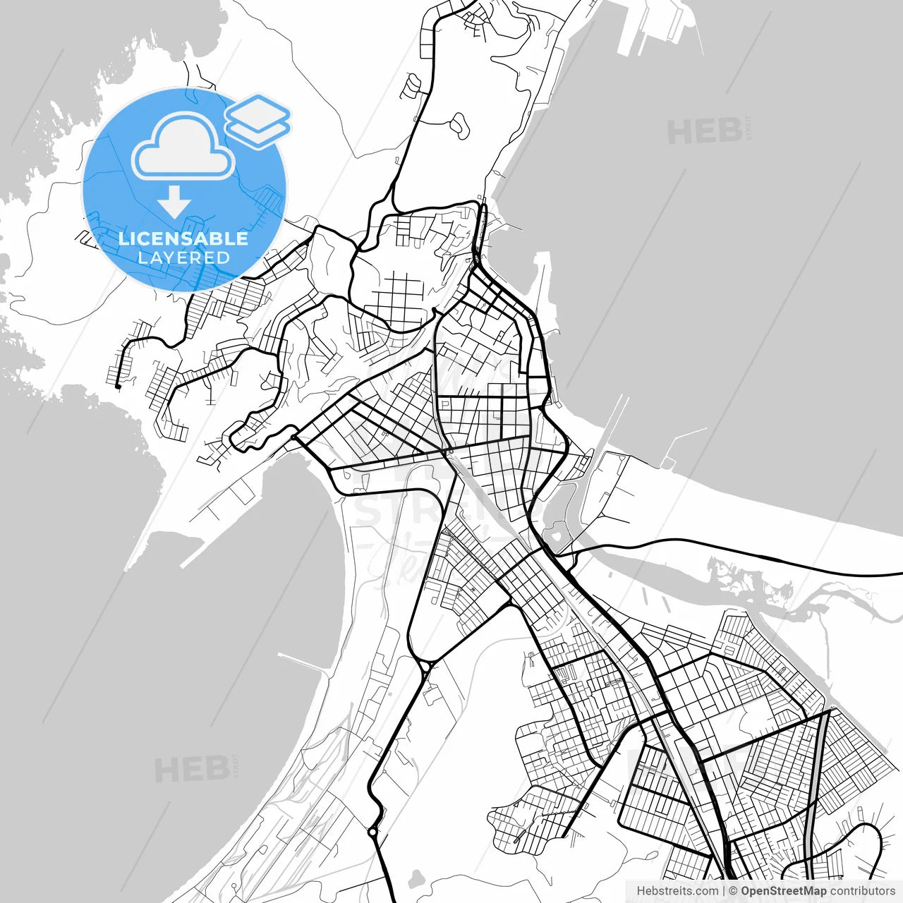 Layered PDF map of Talcahuano, Chile