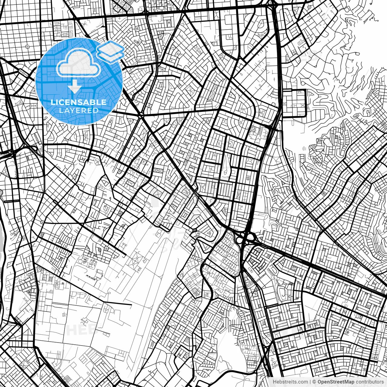 Layered PDF map of Santiago de Surco, Peru