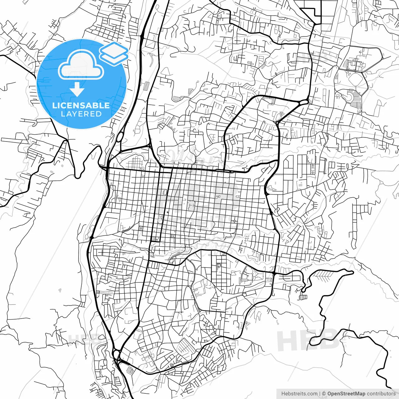 Layered PDF map of San Cristobal, Venezuela