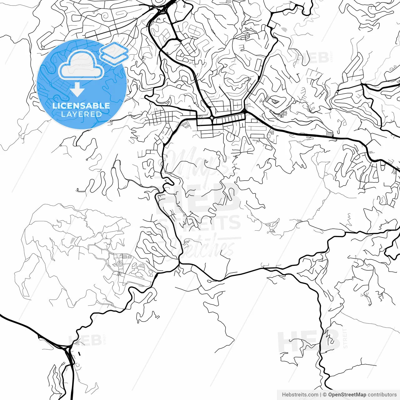 Layered PDF map of Nuestra Senora del Rosario de Baruta, Venezuela