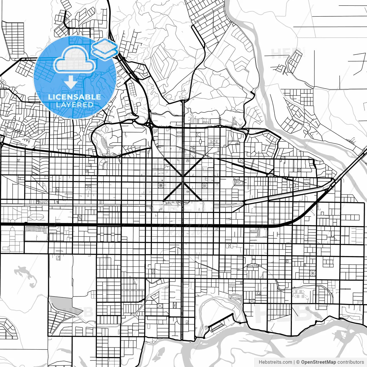 Layered PDF map of Neuquen, Argentina