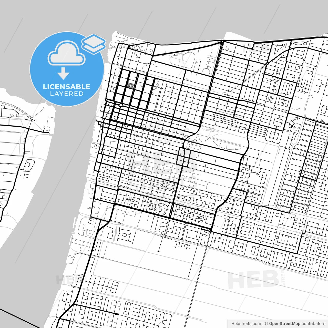 Layered PDF map of Georgetown, Guyana