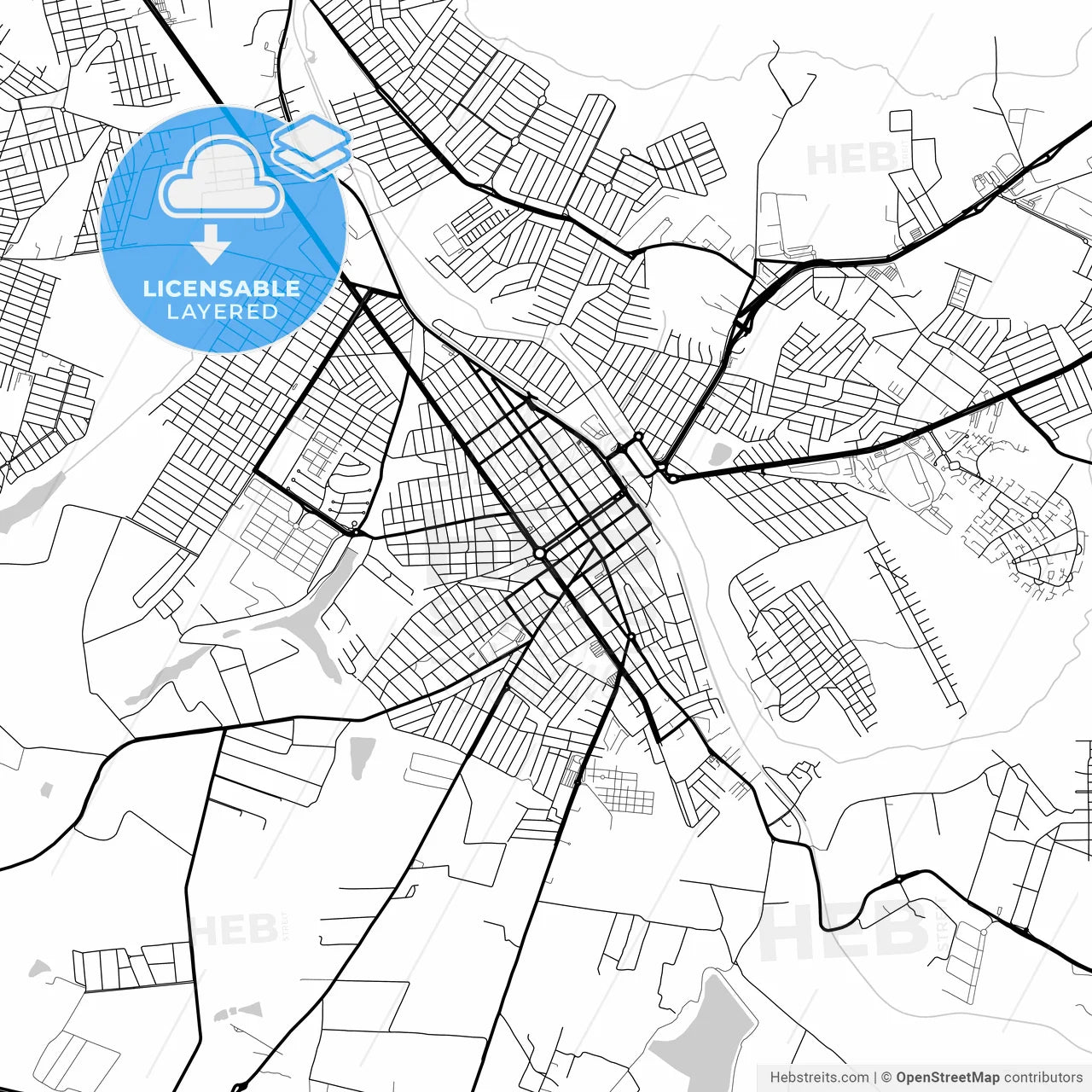Layered PDF map of Sumare, Brazil