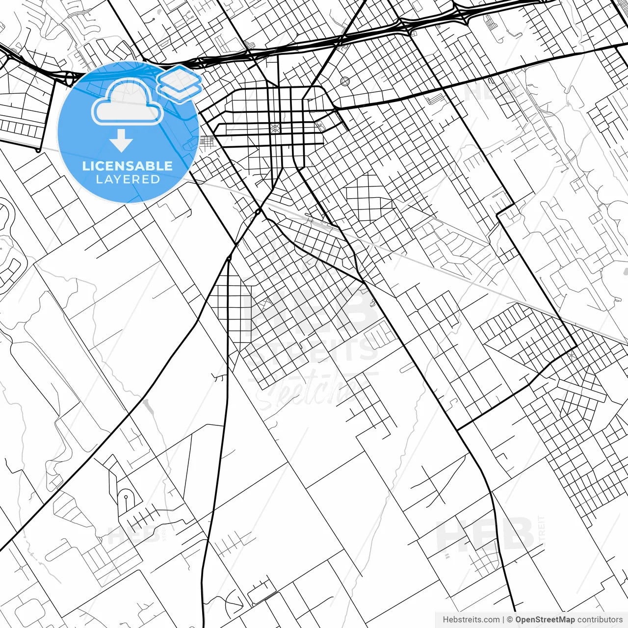 Layered PDF map of Pilar, Argentina