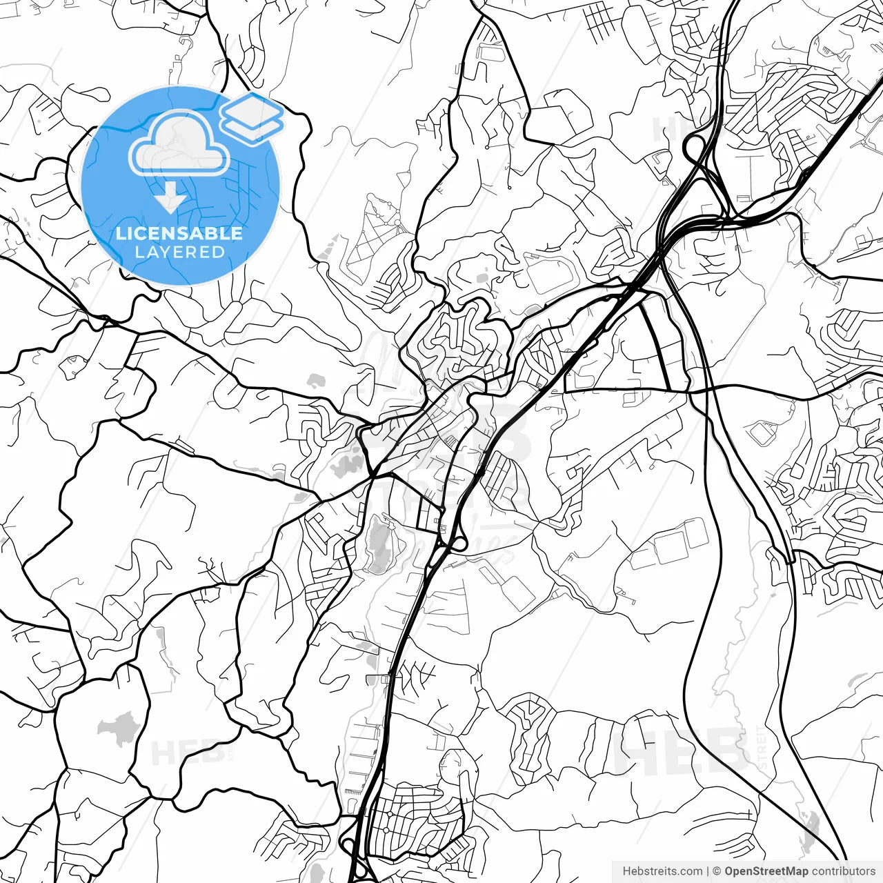 Layered PDF map of Embu, Brazil