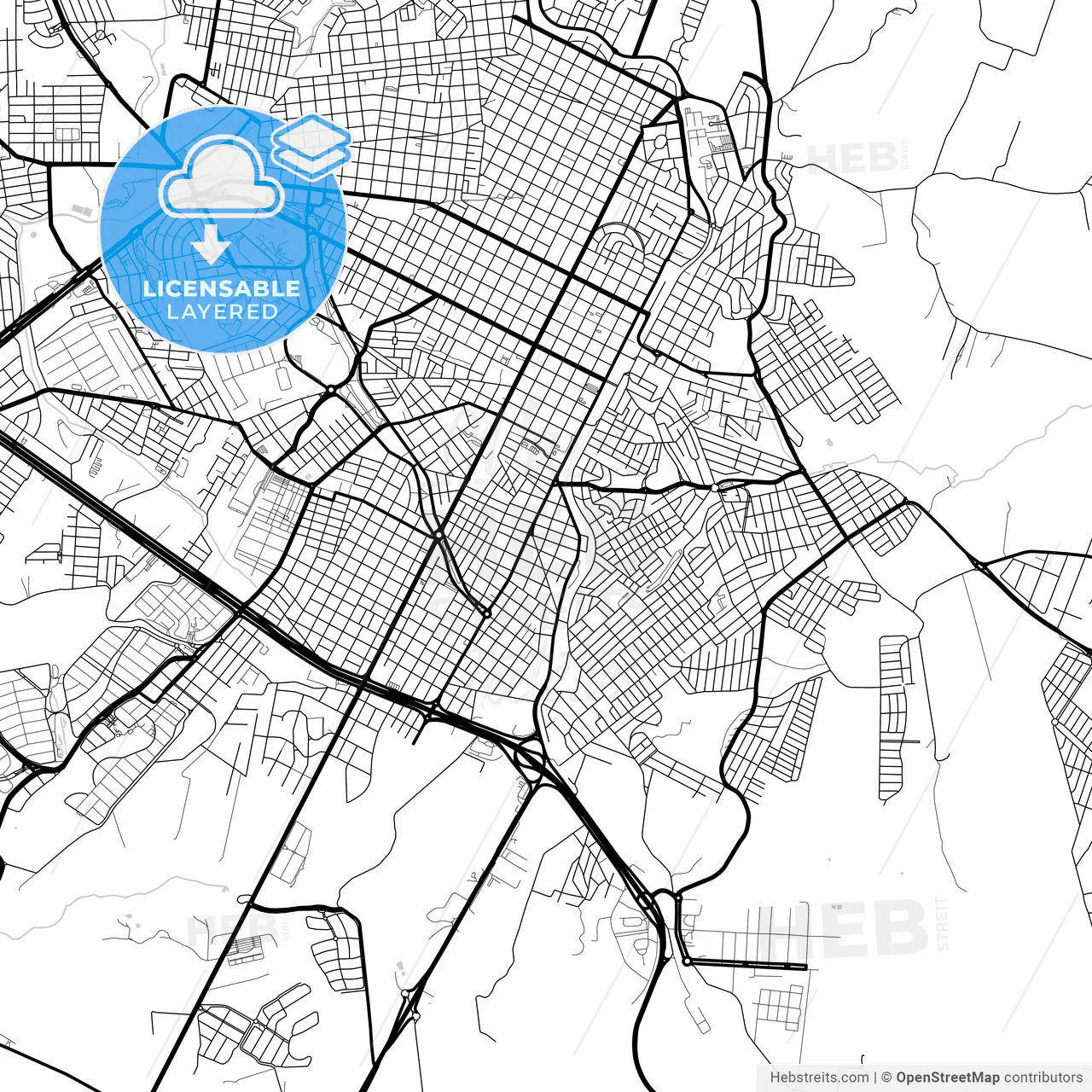 Layered PDF map of Presidente Prudente, Brazil