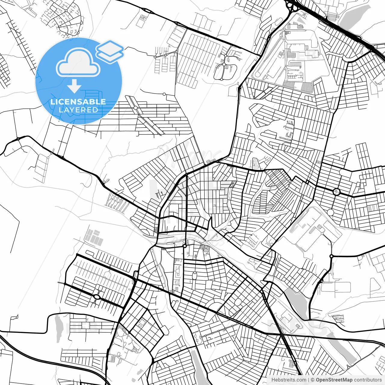 Layered PDF map of Hortolandia, Brazil