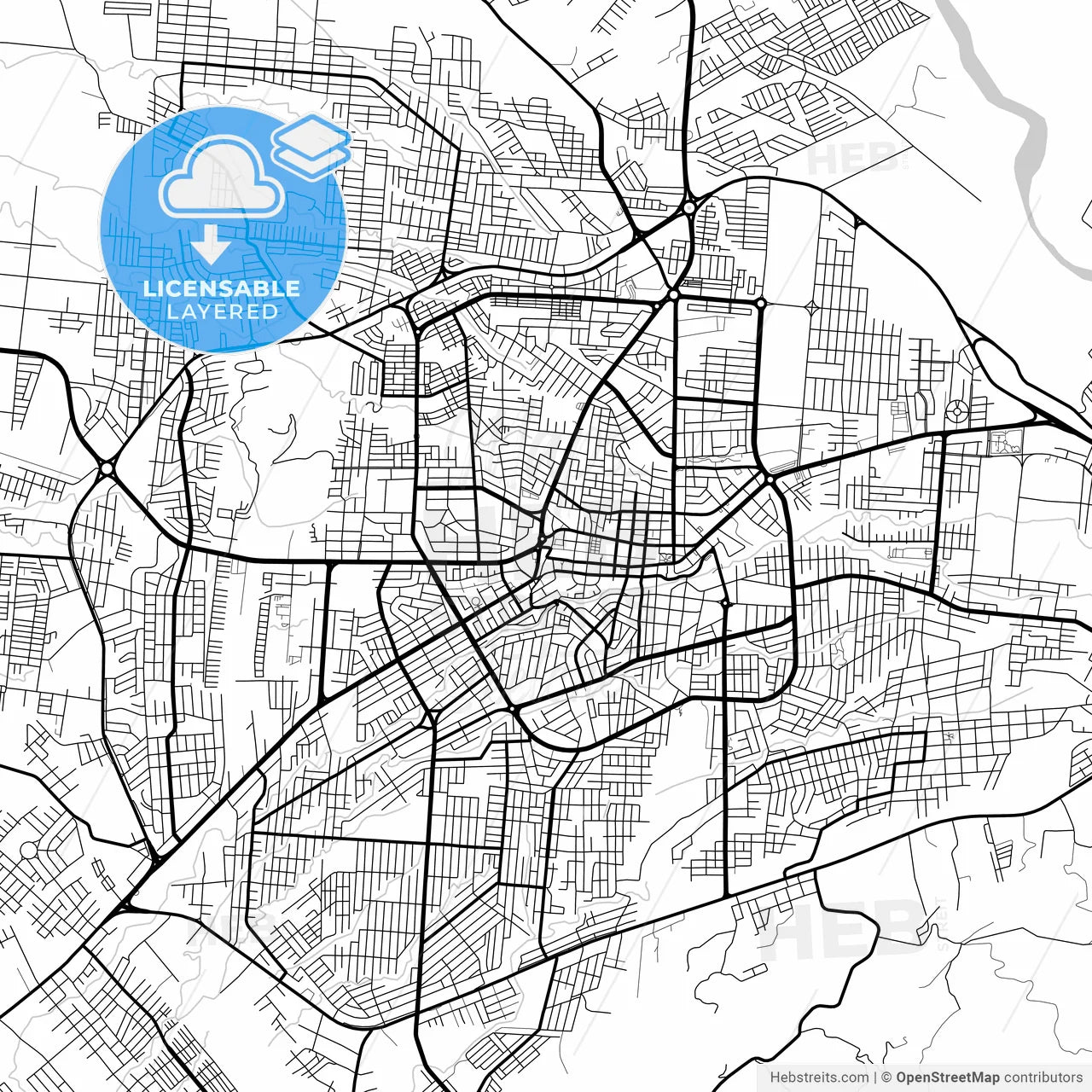 Layered PDF map of Santo Domingo de los Colorados, Ecuador