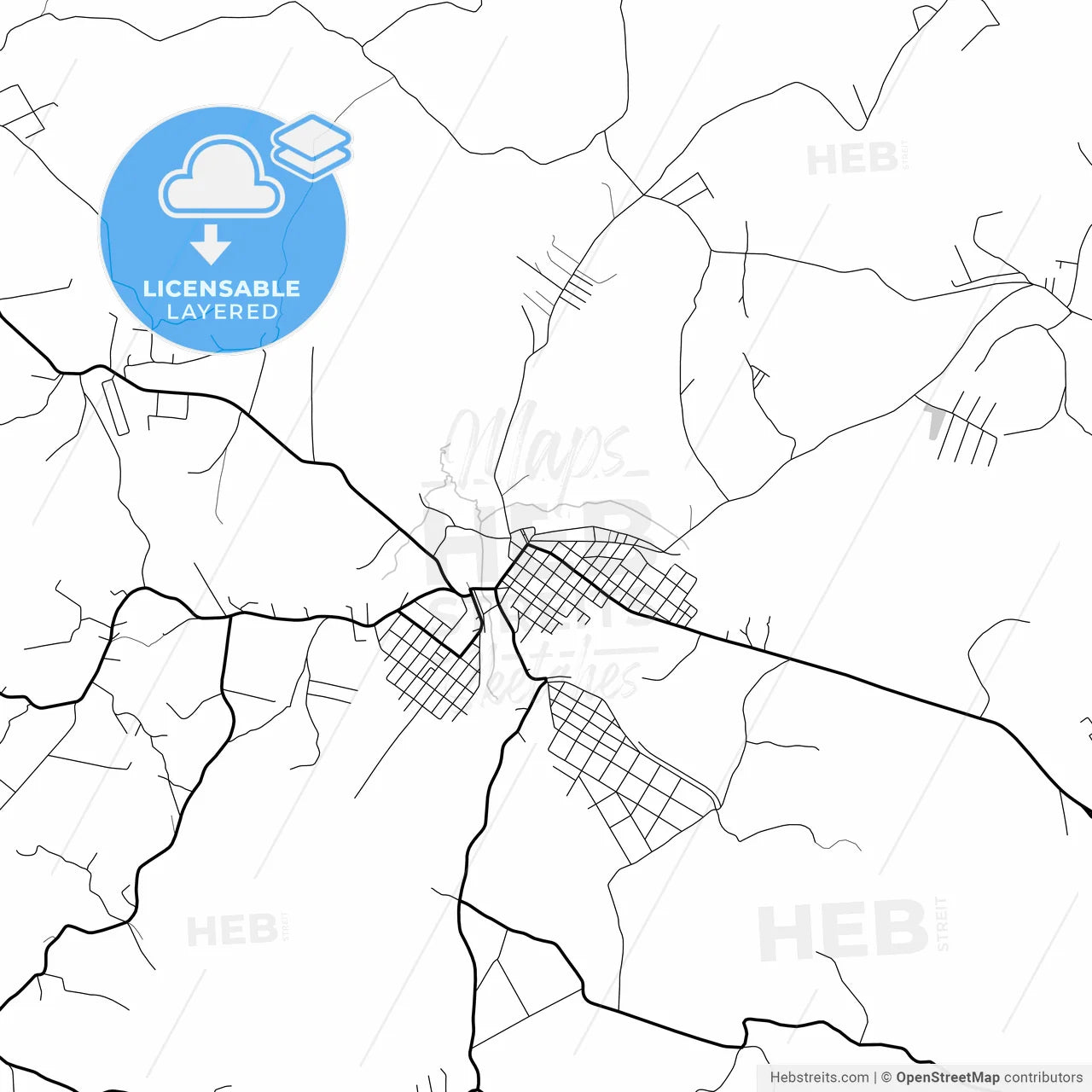 Layered PDF map of Divinopolis, Brazil