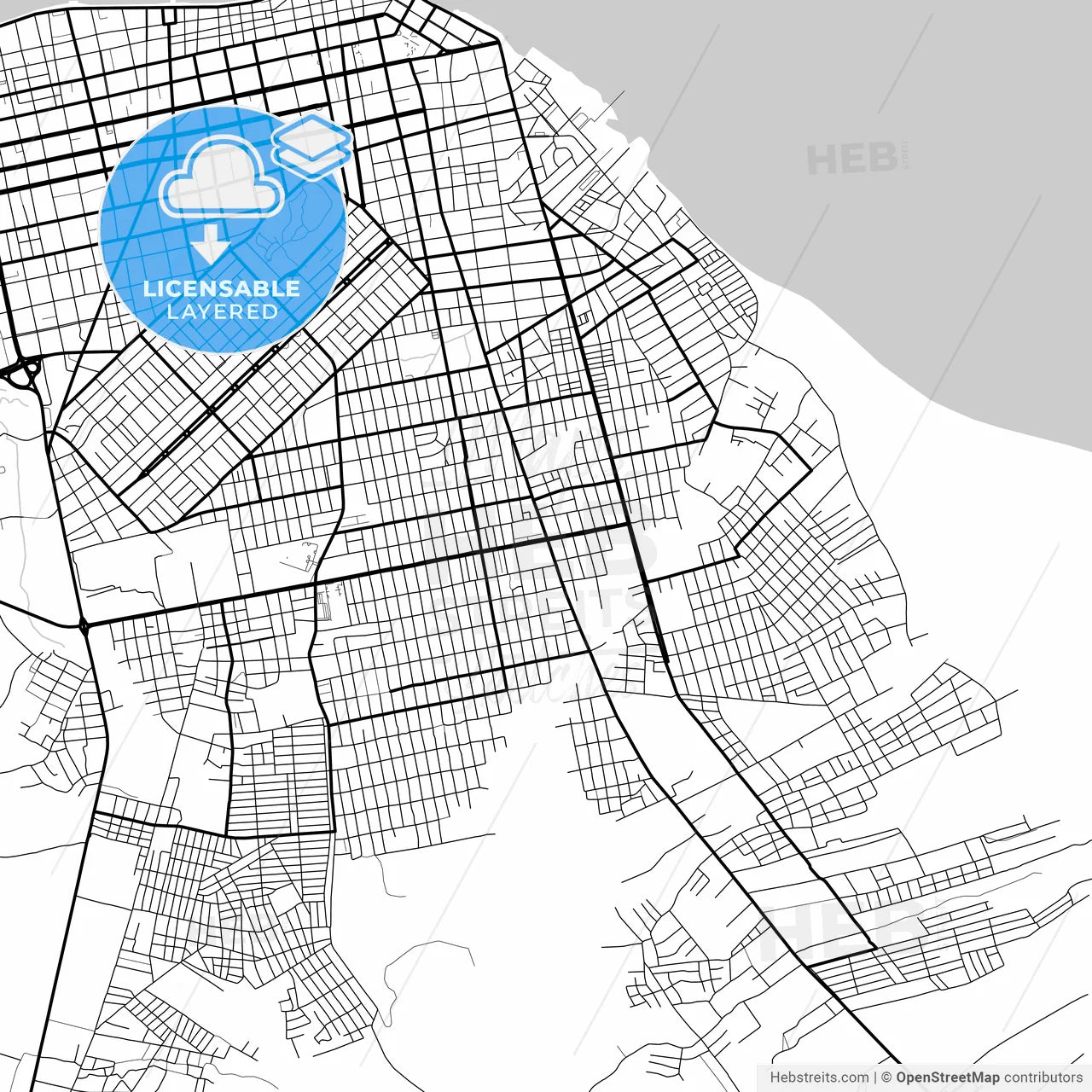 Layered PDF map of Santarem, Brazil
