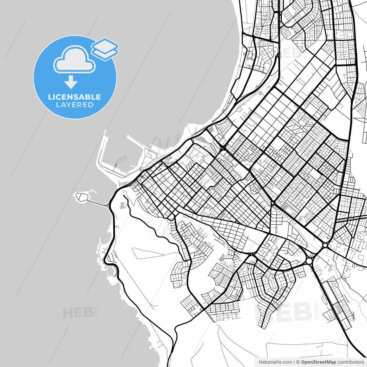 Layered PDF map of Arica, Chile