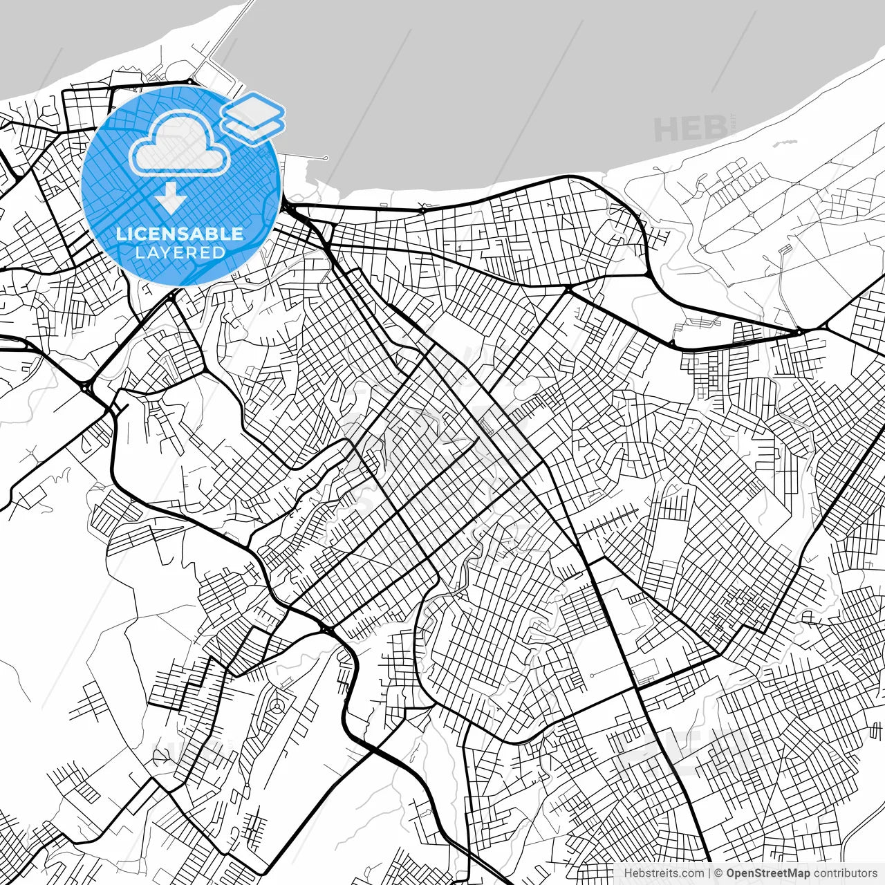 Layered PDF map of Manta, Ecuador