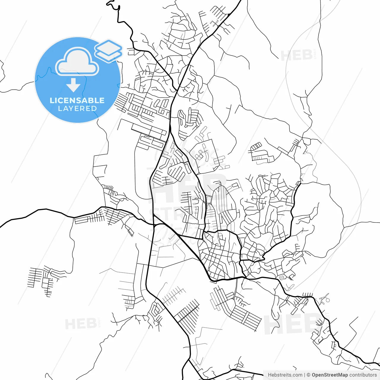 Layered PDF map of Cua, Venezuela
