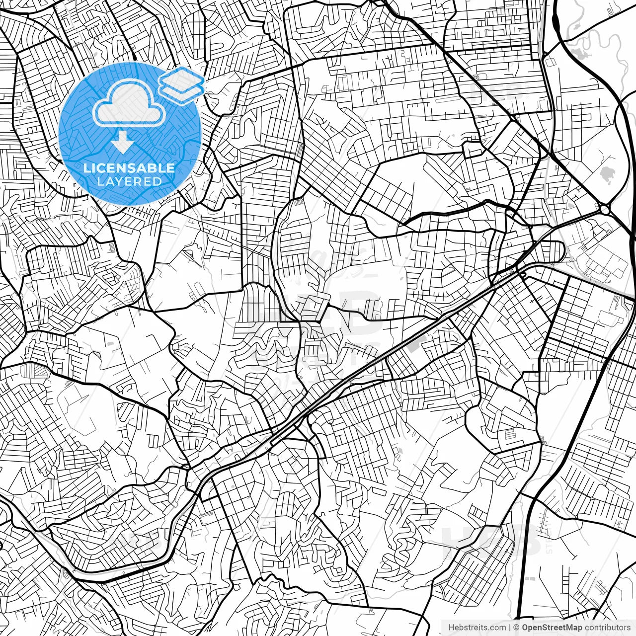 Layered PDF map of Ferraz de Vasconcelos, Brazil