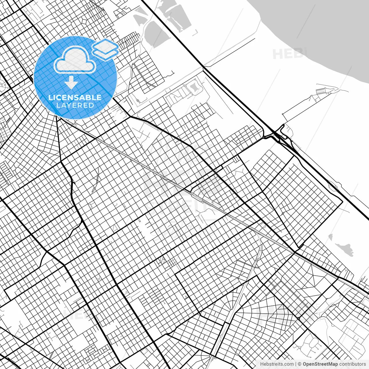 Layered PDF map of Berazategui, Argentina