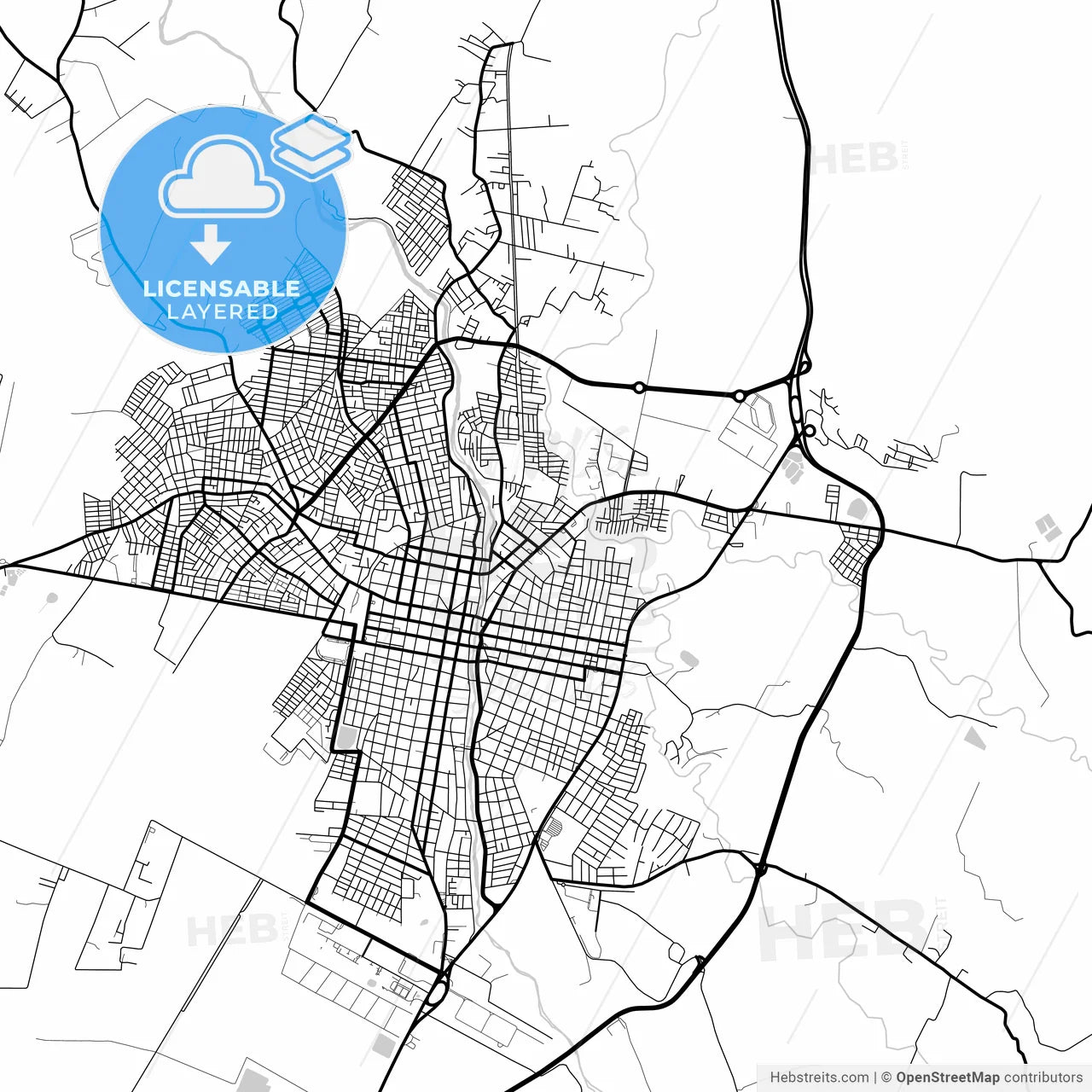 Layered PDF map of Tulua, Colombia