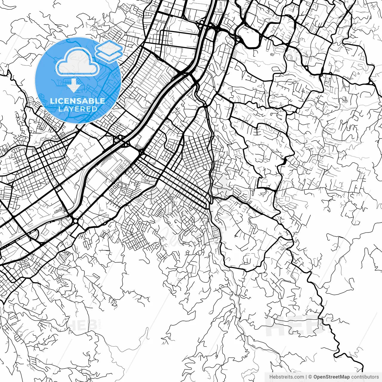 Layered PDF map of Envigado, Colombia