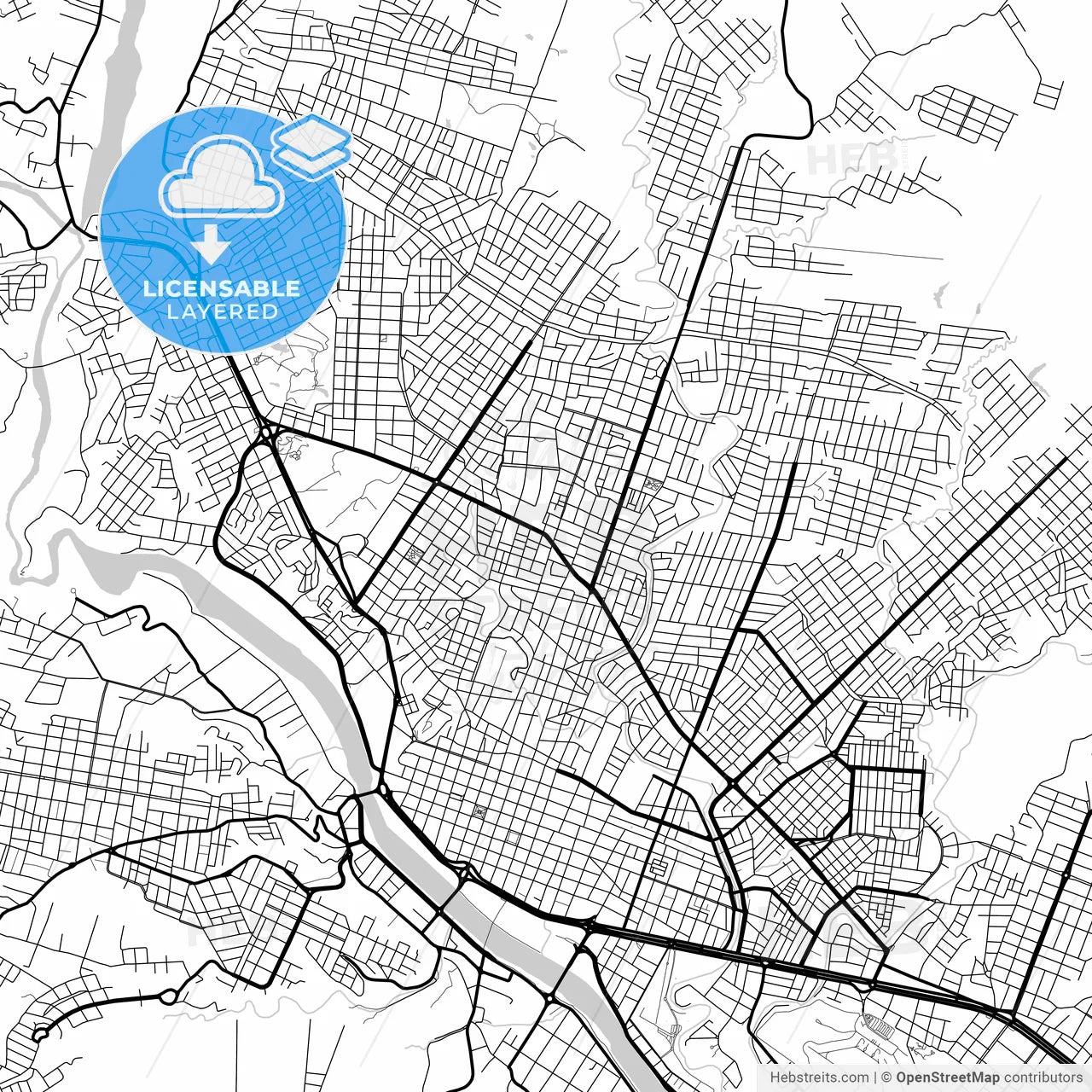 Layered PDF map of Tarija, Bolivia