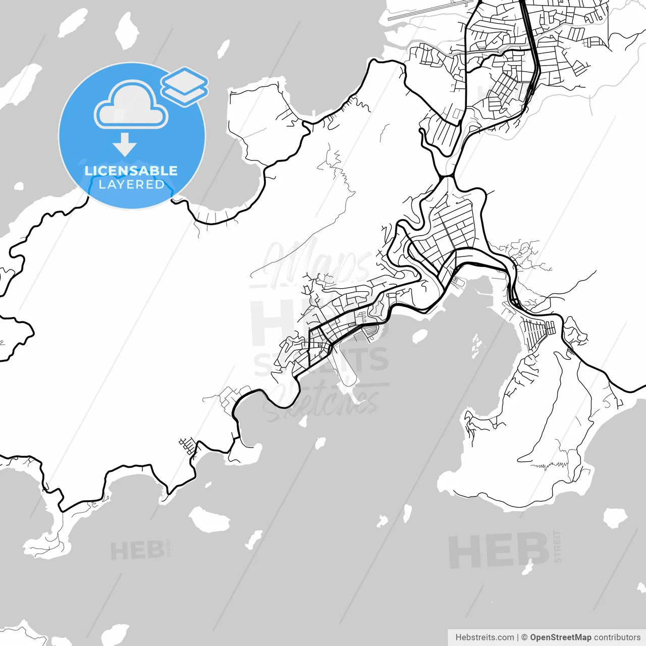 Layered PDF map of Angra dos Reis, Brazil