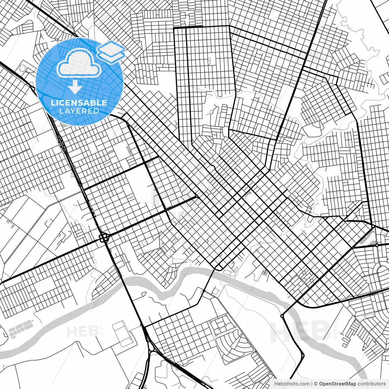 Layered PDF map of Rondonopolis, Brazil