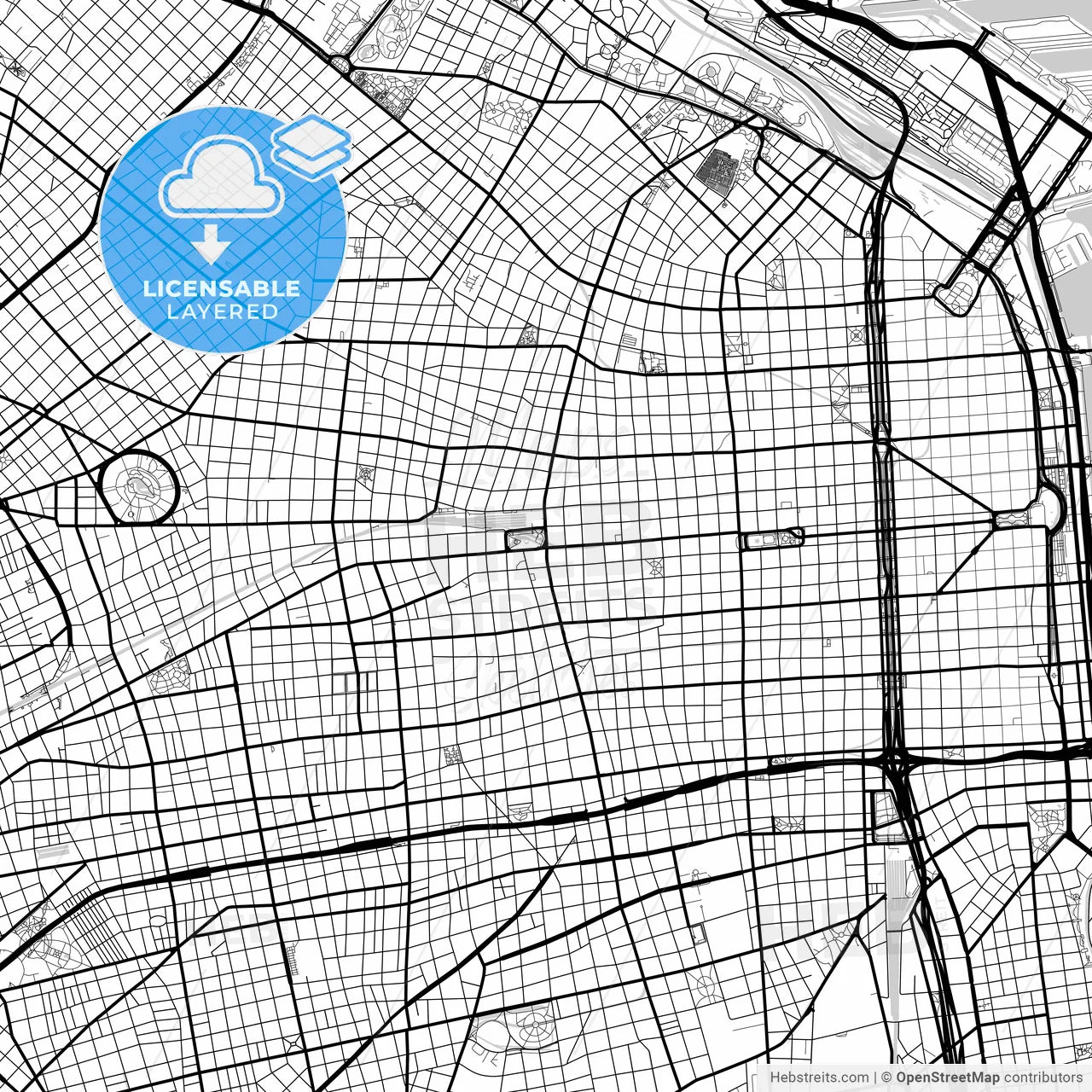 Layered PDF map of Balvanera, Argentina