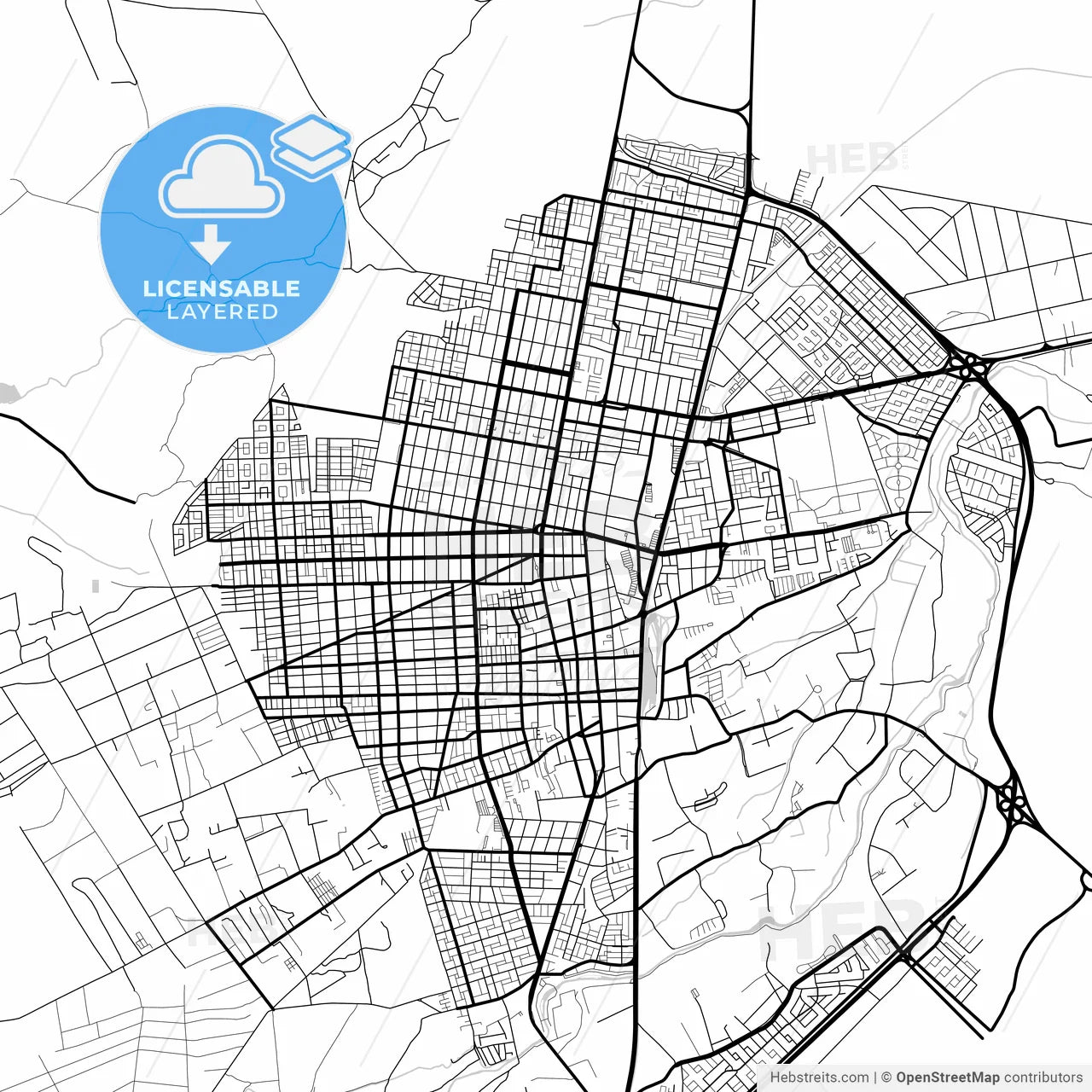 Layered PDF map of Calama, Chile