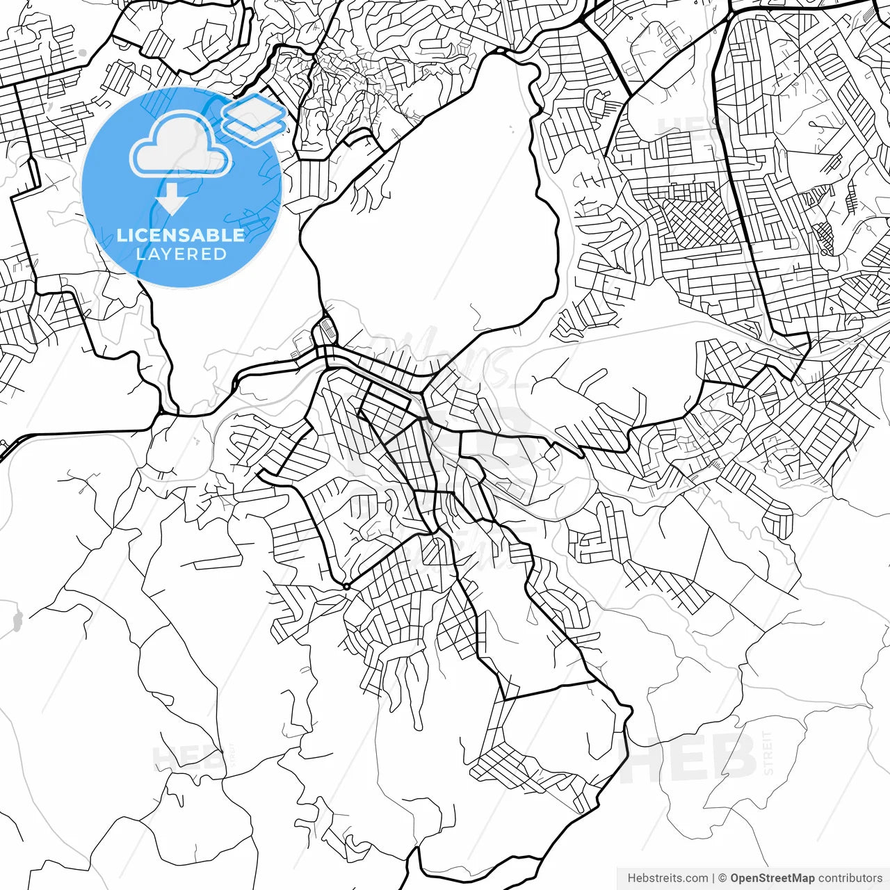 Layered PDF map of Ibirite, Brazil
