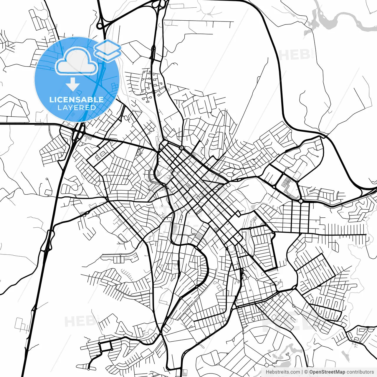 Layered PDF map of Itu, Brazil