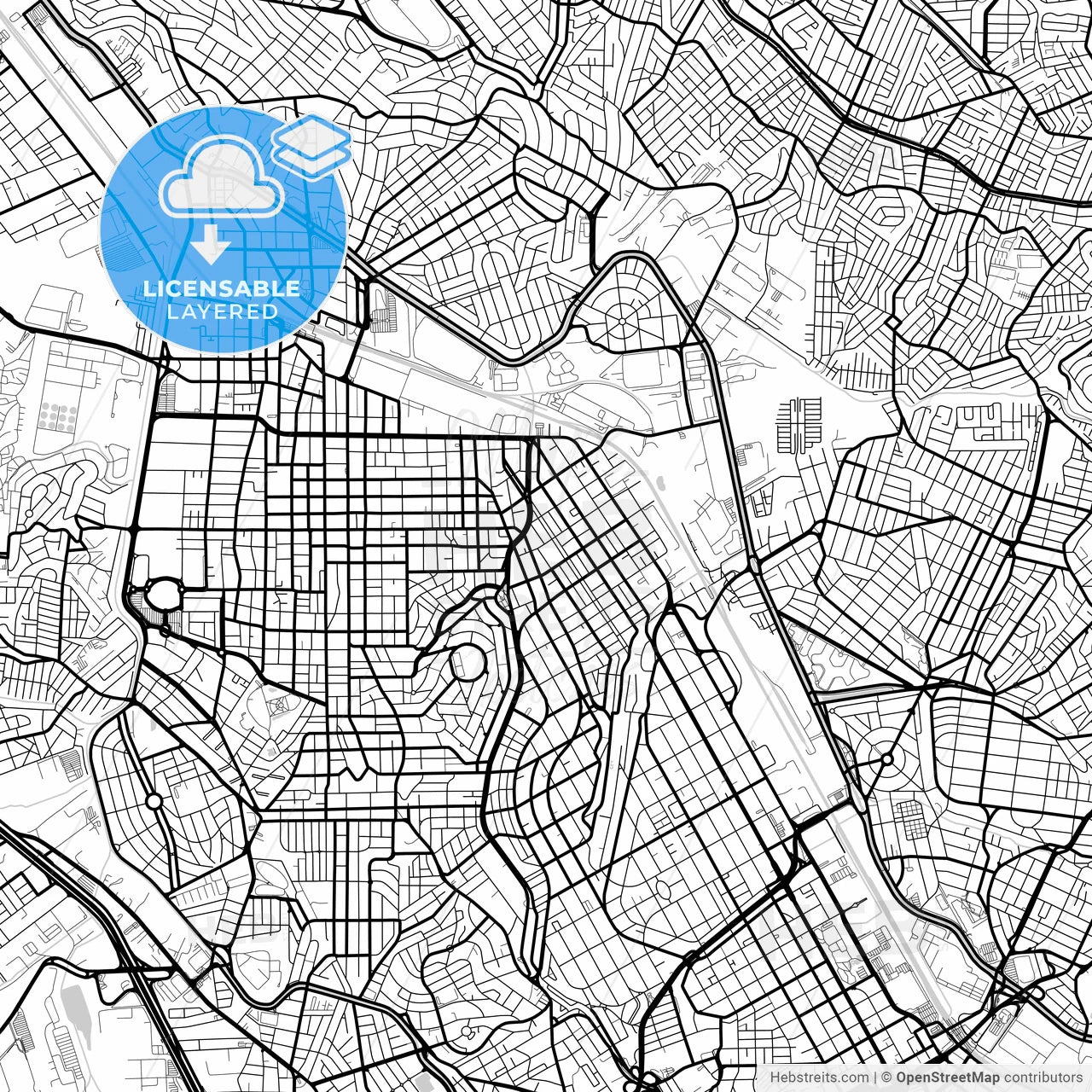 Layered PDF map of Sao Caetano do Sul, Brazil