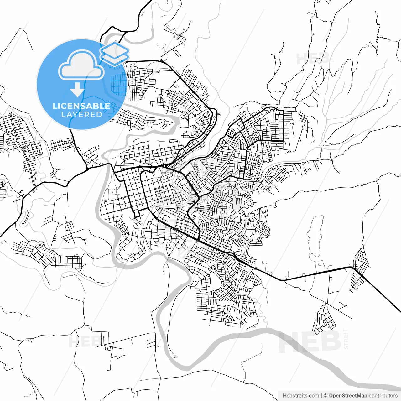 Layered PDF map of Florencia, Colombia