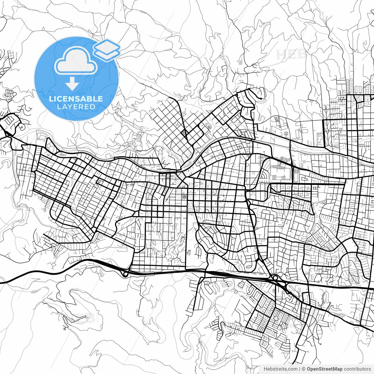 Layered PDF map of Quilpue, Chile